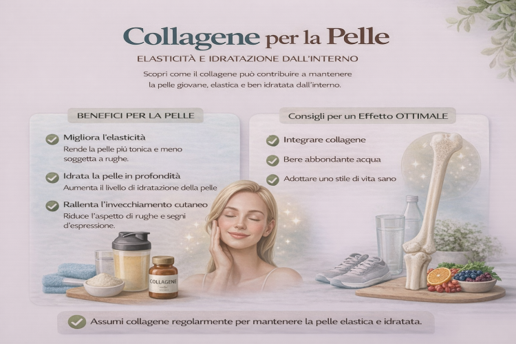 Collagene per la pelle: elasticità e idratazione dall’interno