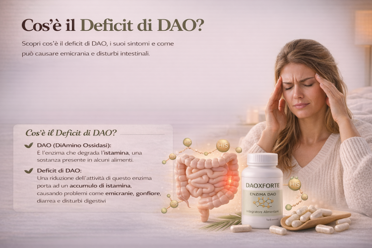 Cos’è il deficit di DAO e perché può causare emicrania e disturbi intestinali