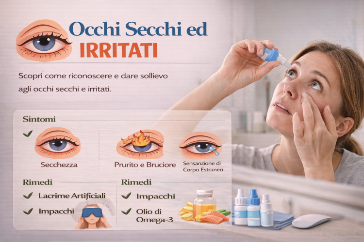 Occhi secchi e irritati: cause, sintomi e rimedi