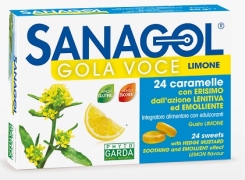SANAGOL GOLA VOCE ERISMO LIMONE SENZA ZUCCHERO  24 CARAMELLE PHYTOGARDA